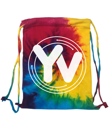 Young Voices Rainbow Tie Dye Drawstring Bag